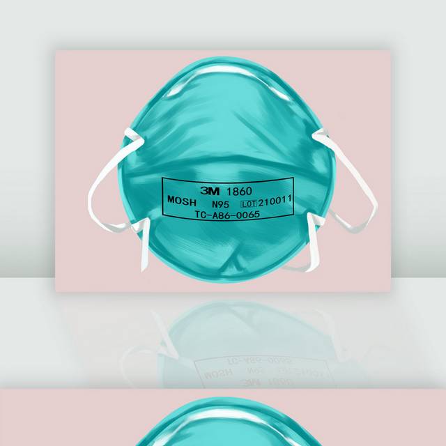 N95医用口罩插画