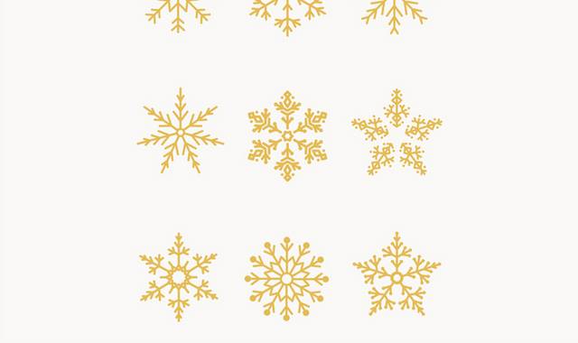 金色矢量雪花