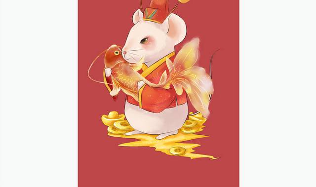 中国传统节日新年春节手绘插画素材