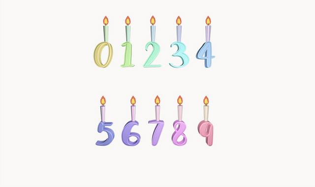 生日蜡烛数字免抠元素