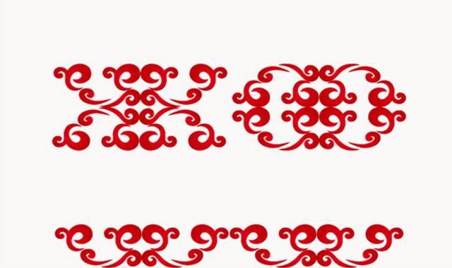 红色复古图案花纹