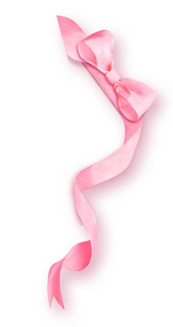 粉色发缎带