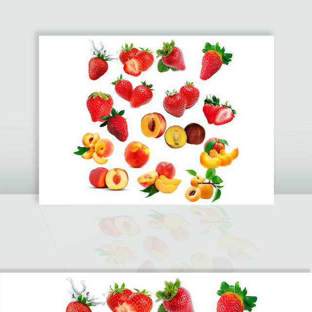 草莓杏子水果图片