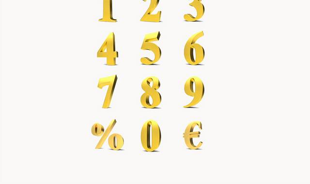 金色数字元素