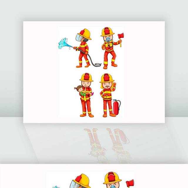 卡通消防员设计元素