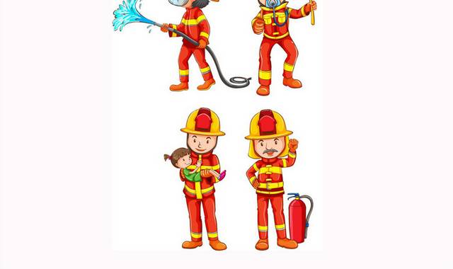 卡通消防员设计元素