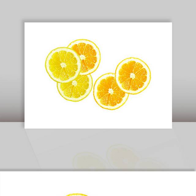手绘五片柠檬