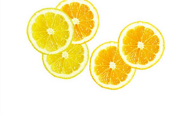 手绘五片柠檬
