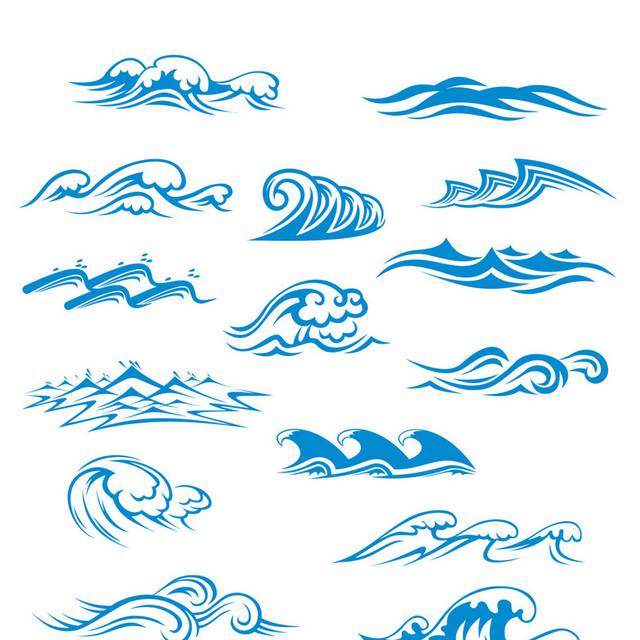 卡通海浪