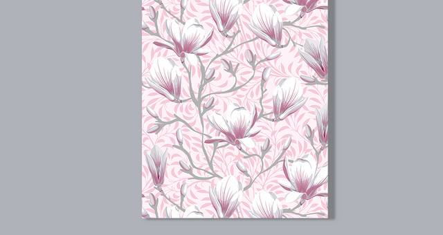 粉色花卉印花图案
