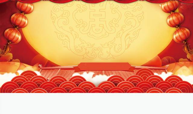 古典中国风春节晚会舞台背景