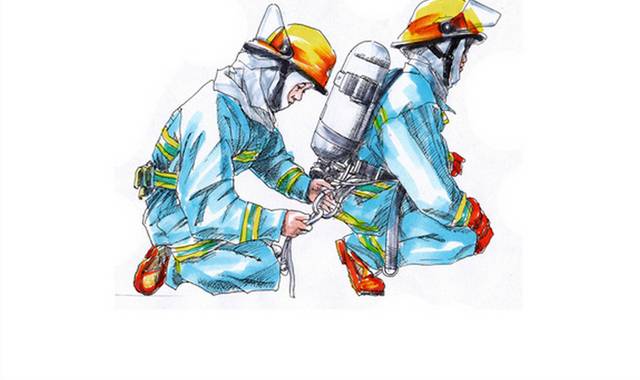 手绘消防员插画元素