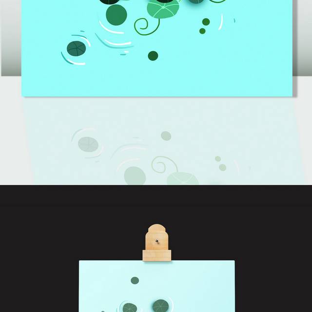 绿色莲叶小清新春天插画素材