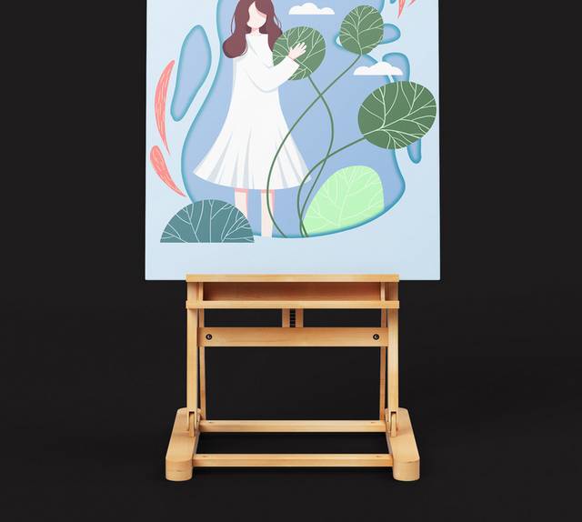手绘卡通女孩春分节气插画