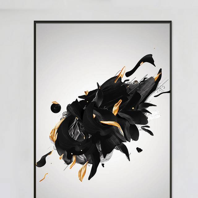 黑色抽象艺术装饰画
