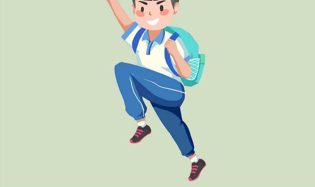 开学季背着书包的卡通学生素材 图品汇