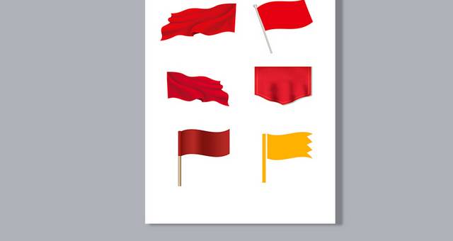 红旗旗帜图片元素