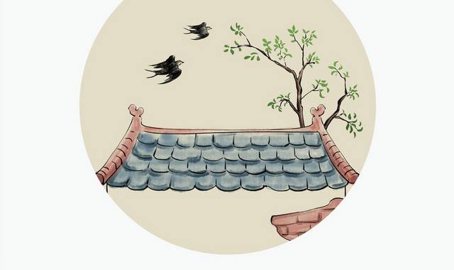 中国风春季燕子插画