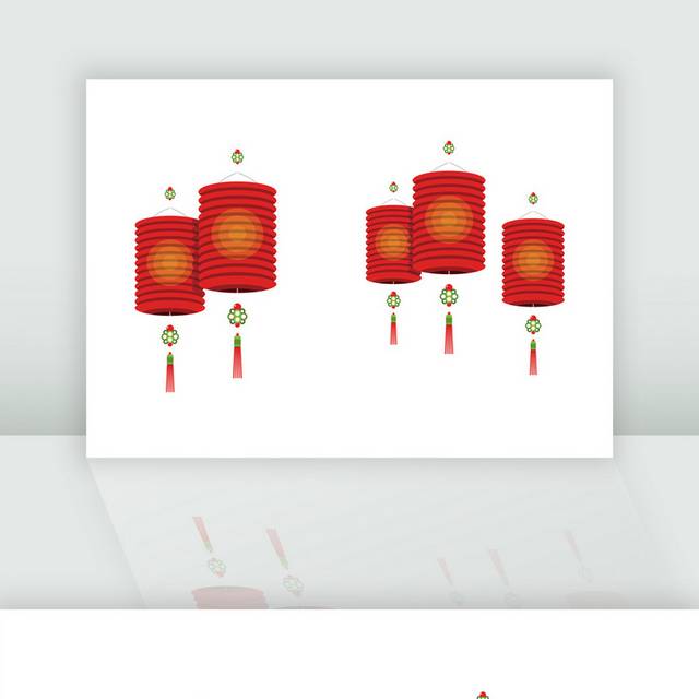 大红色中国结灯笼
