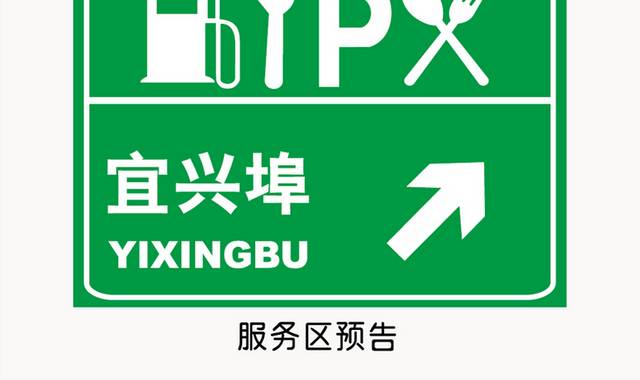 高速公路服务区预告牌