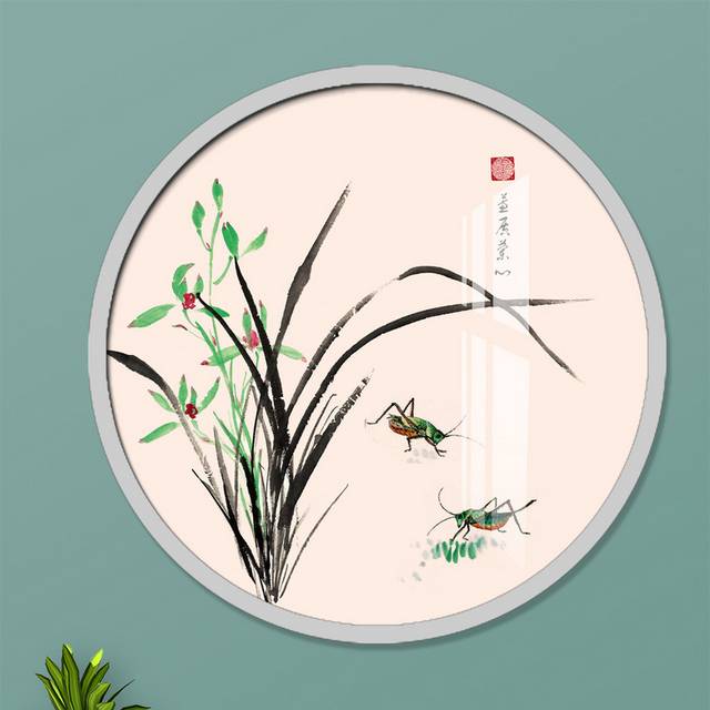 中国风工笔兰花装饰画挂画