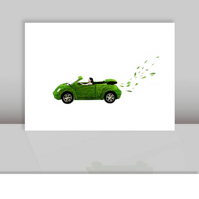 绿色出行绿色汽车图片