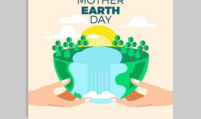 矢量植树节地球日保护环境插画