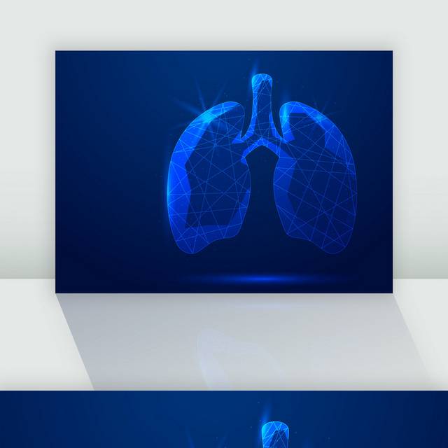 蓝色器官肺部图案