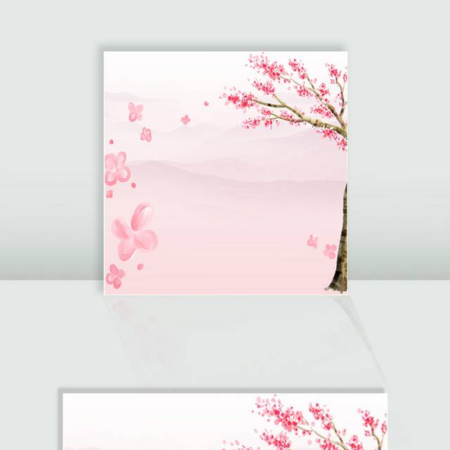 粉色桃花水彩主图背景