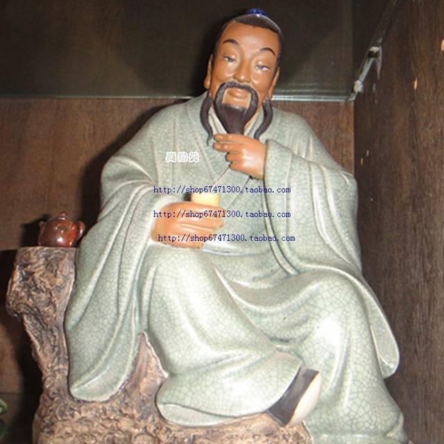 喝茶雕塑人物