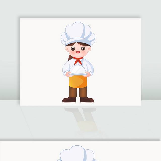卡通Q版厨师人物元素