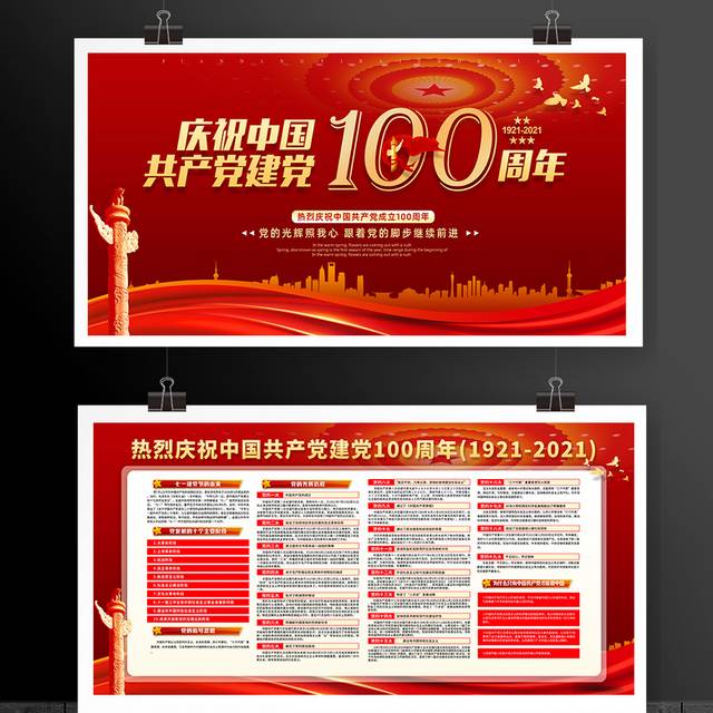 热烈庆祝中国共产党成立100周年党建宣传栏