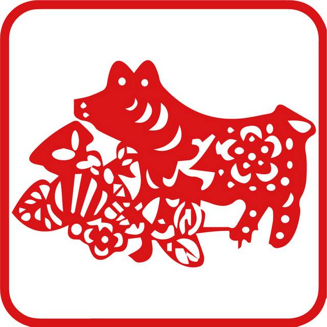 剪纸猪