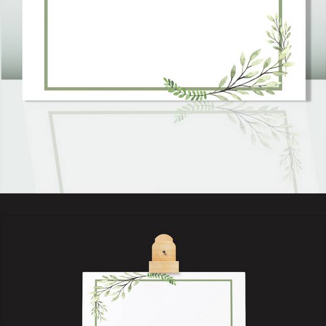 矢量绿色叶子边框