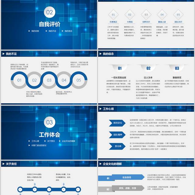 蓝色大气述职报告PPT模板