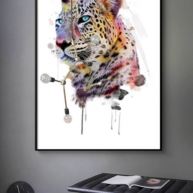 动物豹子简约个性装饰画