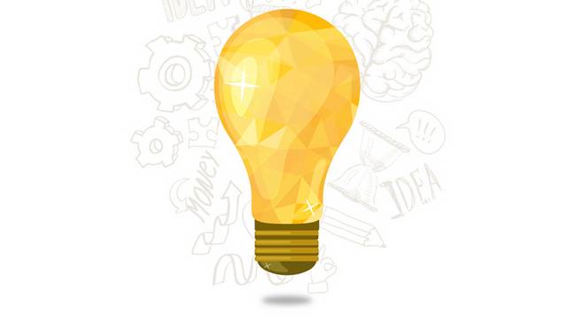 黄色灯泡创新素材