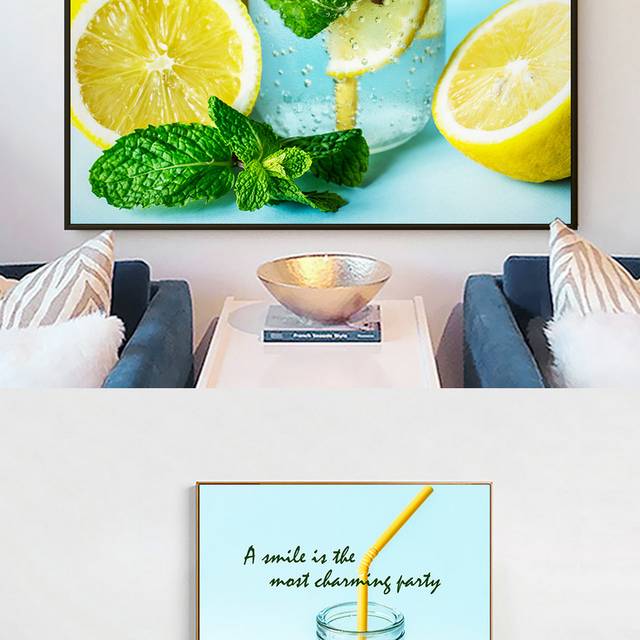 清新柠檬果汁餐厅装饰画