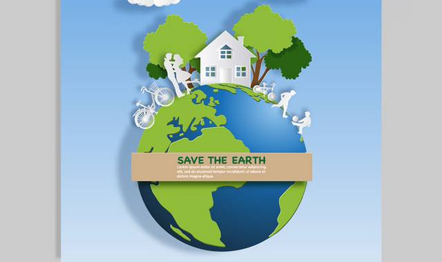 地球日保护环境节能环保元素