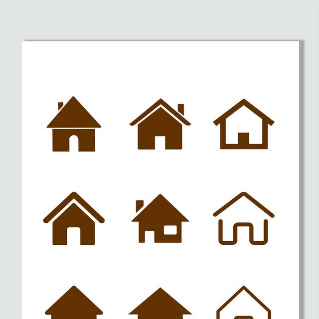 棕色home图标