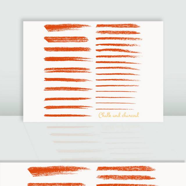橙色水墨笔刷素材