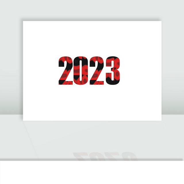 红色渐变2023数字