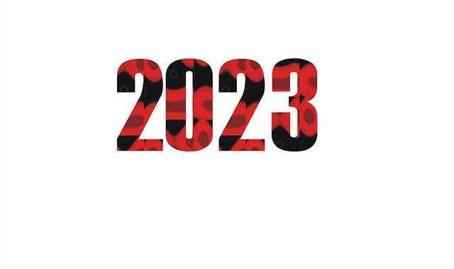 红色渐变2023数字
