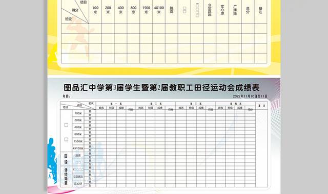 运动会成绩表