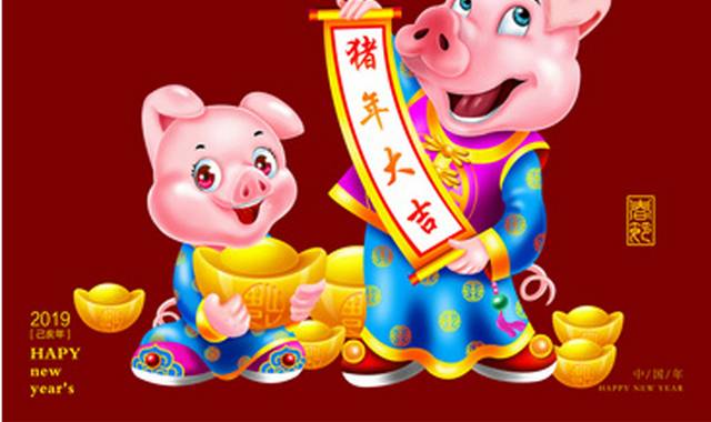 春节卡通猪系列图片
