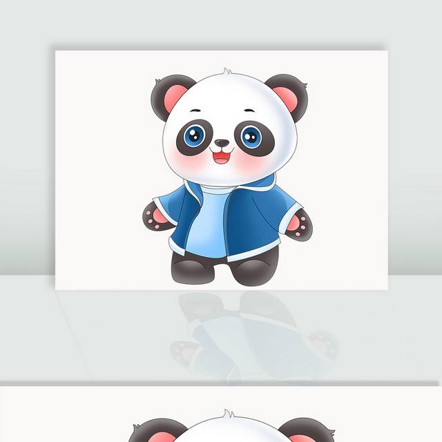 可爱卡通的拟人化熊猫元素
