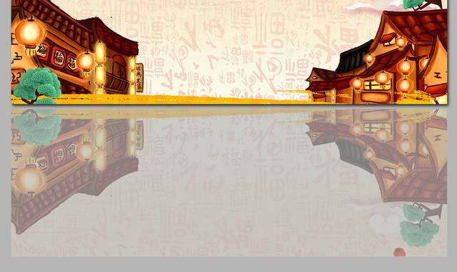 中国风古代建筑宣传banner