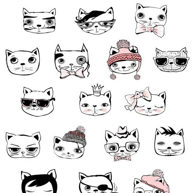 可爱卡通猫