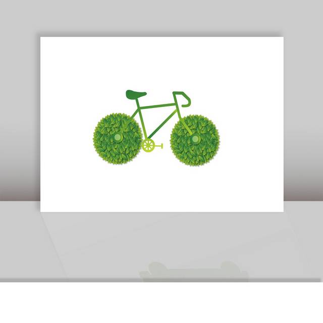 绿色出行自行车素材