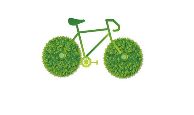绿色出行自行车素材